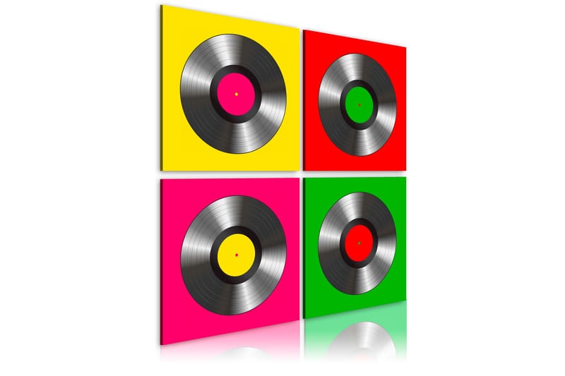 Billede Vinyler Popkunst 40x40 - Artgeist sp. z o. o. - Boligtilbehør - Billeder & kunst - Billeder på lærred