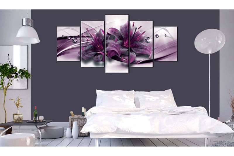 Billede Violet Lily 200x100 - Artgeist sp. z o. o. - Boligtilbehør - Billeder & kunst - Billeder på lærred