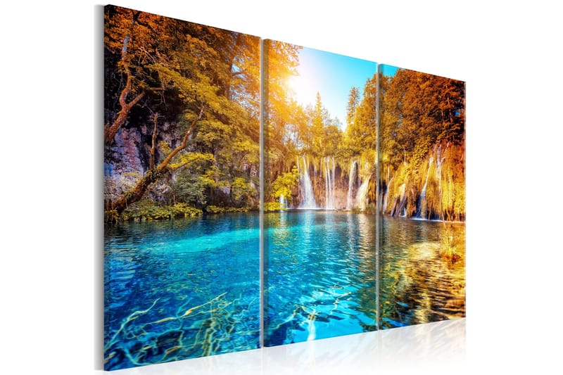 Billede Waterfalls Of Sunny Forest 90x60, Artgeist sp. z o. o.