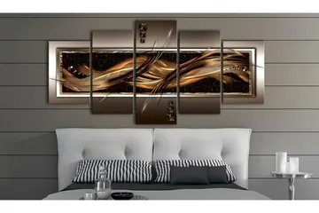 Billede Wave Of Fire 200x100 - Brun/Beige/Guld - Boligtilbehør - Billeder & kunst - Billeder på lærred
