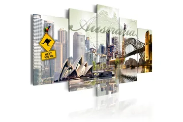 Billede Welcome to Australia! 200x100 - Artgeist sp. z o. o. - Boligtilbehør - Billeder & kunst - Billeder på lærred