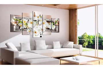Billede White Abstract Orchid 200x100 - Artgeist sp. z o. o. - Boligtilbehør - Billeder & kunst - Billeder på lærred