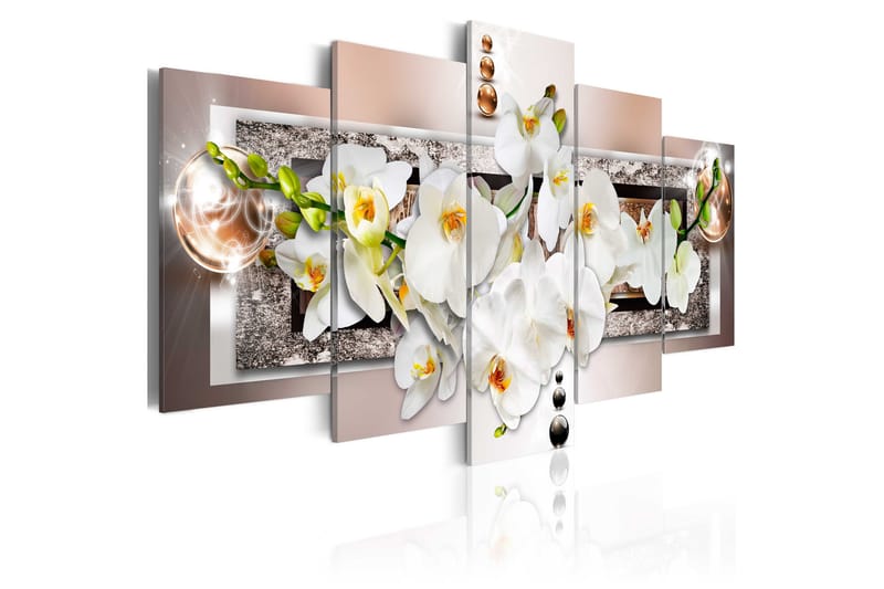 Billede White Abstract Orchid 200x100, Artgeist sp. z o. o.