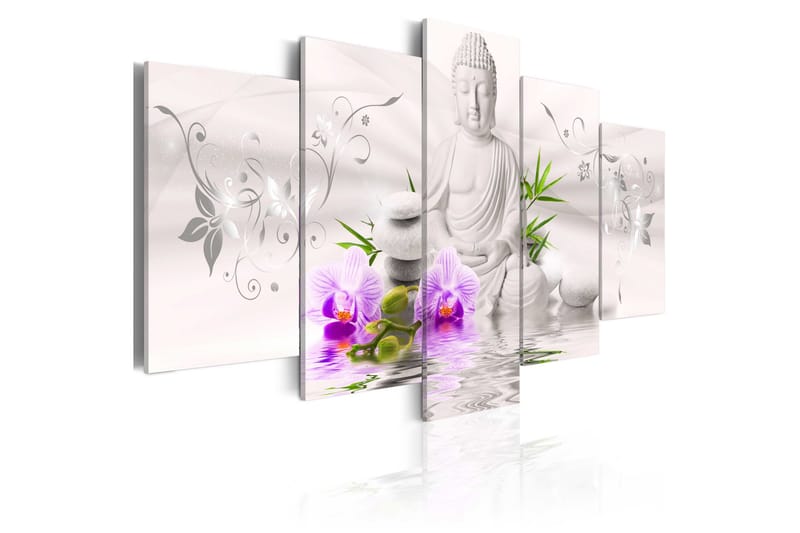 Billede White Buddha 100x50 - Artgeist sp. z o. o. - Boligtilbehør - Billeder & kunst - Billeder på lærred