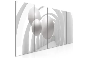 Billede White Tunnel 5 Parts Narrow 225x90 - Artgeist sp. z o. o. - Boligtilbehør - Billeder & kunst - Billeder på lærred