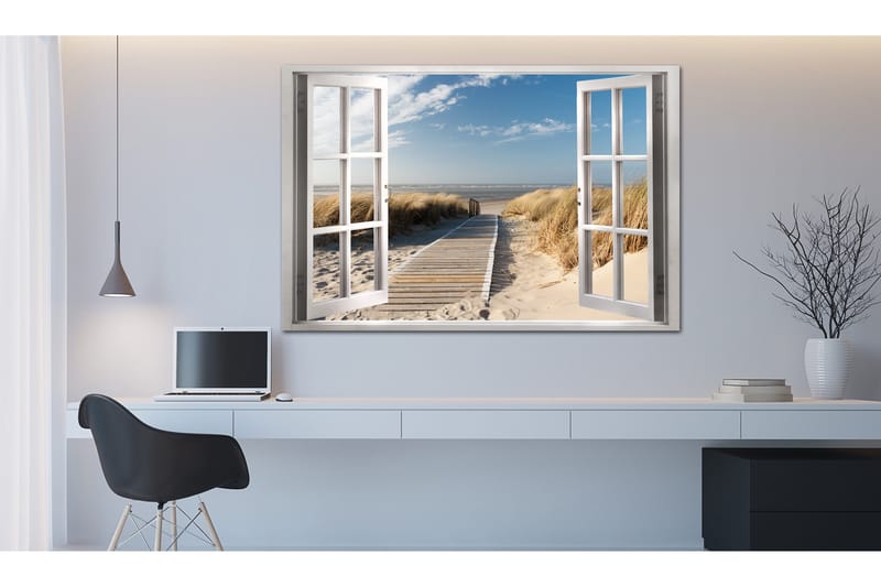 Billede Window: View of the Beach 120x80, Artgeist sp. z o. o.