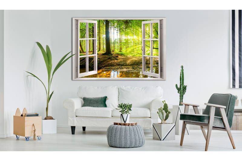 Billede Window: View on Forest 90x60, Artgeist sp. z o. o.