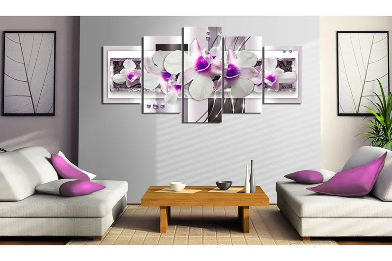 Billede With Violet Accent 200x100 - Artgeist sp. z o. o. - Boligtilbehør - Billeder & kunst - Billeder på lærred