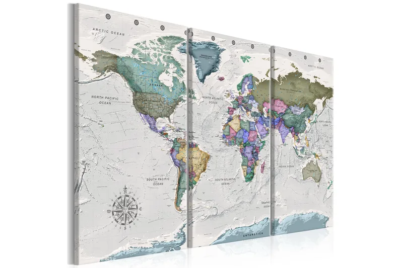 Billede World Destinations 3 Parts 120x80, Artgeist sp. z o. o.