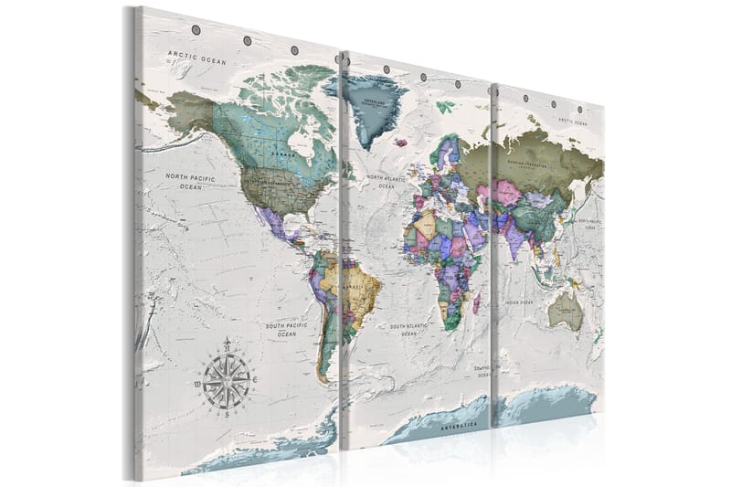 Billede World Destinations 3 Parts 90x60, Artgeist sp. z o. o.