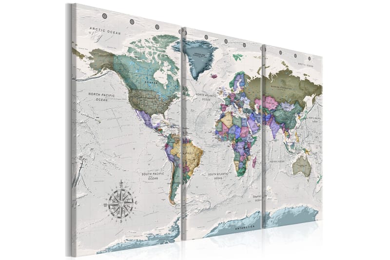 Billede World Destinations 3 Parts 90x60, Artgeist sp. z o. o.