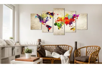 Billede World Map Abstract Fantasy 200x100 - Artgeist sp. z o. o. - Boligtilbehør - Billeder & kunst - Billeder på lærred