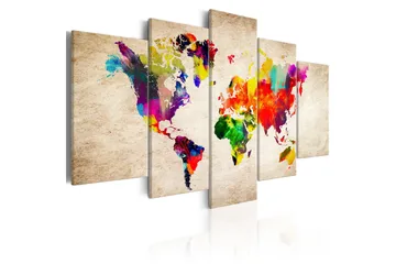 Billede World Map Abstract Fantasy 200x100 - Artgeist sp. z o. o. - Boligtilbehør - Billeder & kunst - Billeder på lærred