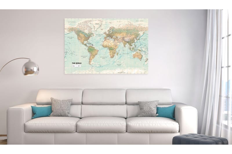 Billede World Map: Beautiful World 120x80, Artgeist sp. z o. o.
