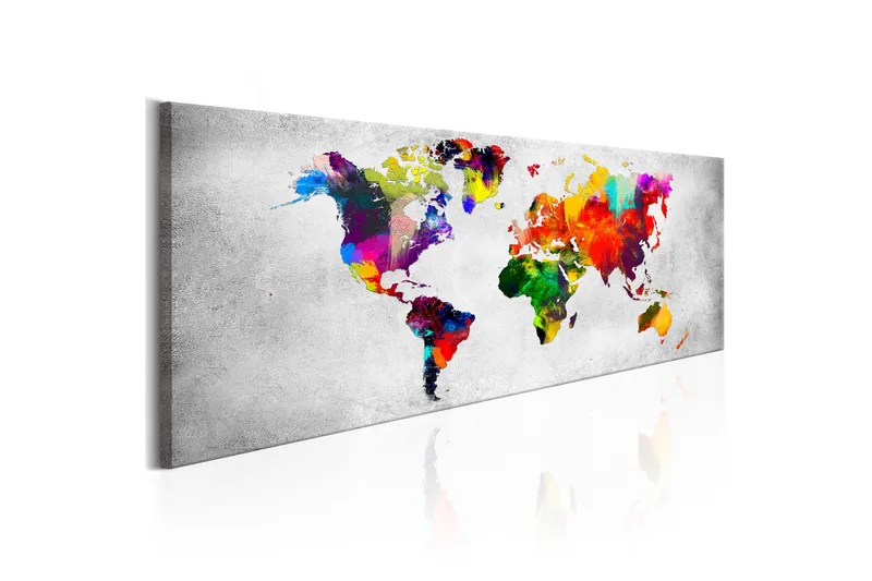 Billede World Map: Coloured Revolution 135x45, Artgeist sp. z o. o.