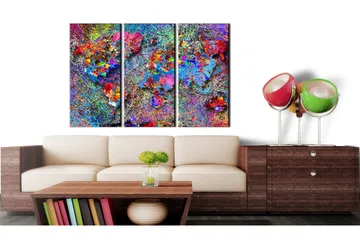 Billede World Map Colourful Whirl 120x80 - Artgeist sp. z o. o. - Boligtilbehør - Billeder & kunst - Billeder på lærred
