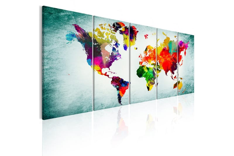 Billede World Map Green Vignette 225x90, Artgeist sp. z o. o.