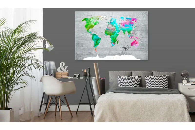 Billede World Map: Green Paradise 120x80, Artgeist sp. z o. o.