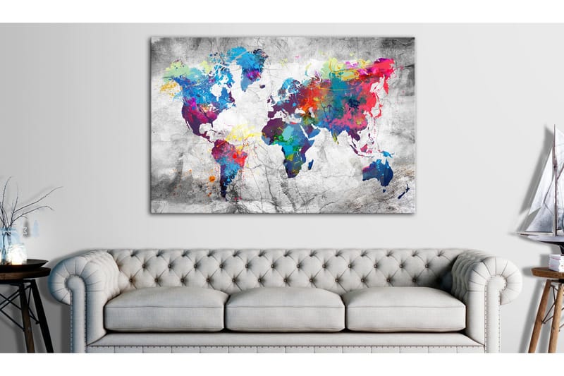 Billede World Map: Grey Style 90x60, Artgeist sp. z o. o.