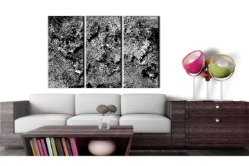 Billede World Map Grey Thread 90x60 - Artgeist sp. z o. o. - Boligtilbehør - Billeder & kunst - Billeder på lærred