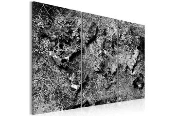Billede World Map Grey Thread 90x60 - Artgeist sp. z o. o. - Boligtilbehør - Billeder & kunst - Billeder på lærred