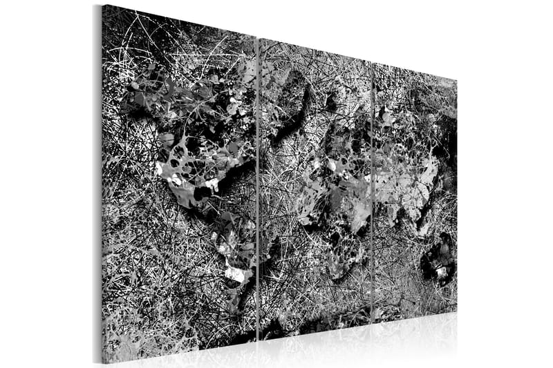 Billede World Map Grey Thread 90x60, Artgeist sp. z o. o.