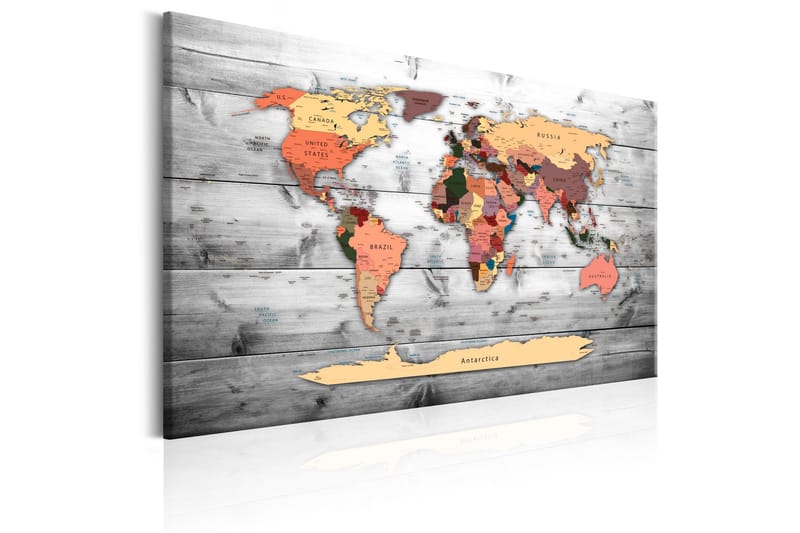 Billede World Map: New Directions 90x60 - Artgeist sp. z o. o. - Boligtilbehør - Billeder & kunst - Billeder på lærred