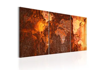 Billede World Map Old Rust 60x30 - Artgeist sp. z o. o. - Boligtilbehør - Billeder & kunst - Billeder på lærred