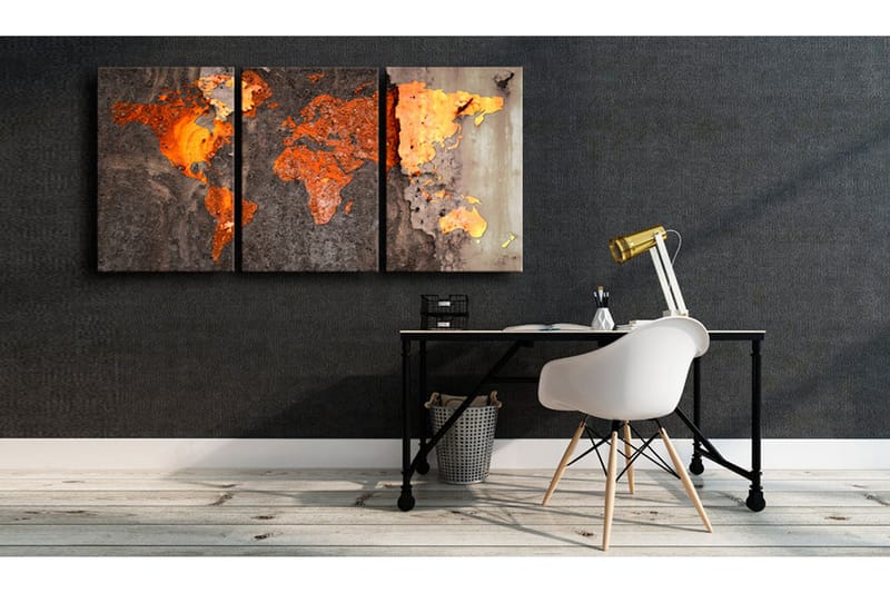 Billede World Map Rusty World 120x60 - Artgeist sp. z o. o. - Boligtilbehør - Billeder & kunst - Billeder på lærred