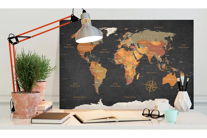 Billede World Map: Secrets of the Earth 120x80, Artgeist sp. z o. o.