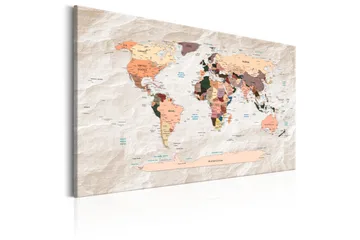 Billede World Map: Stony Oceans 120x80 - Artgeist sp. z o. o. - Boligtilbehør - Billeder & kunst - Billeder på lærred