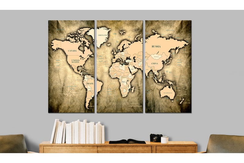 Billede World Map: The Sands of Time 120x80, Artgeist sp. z o. o.