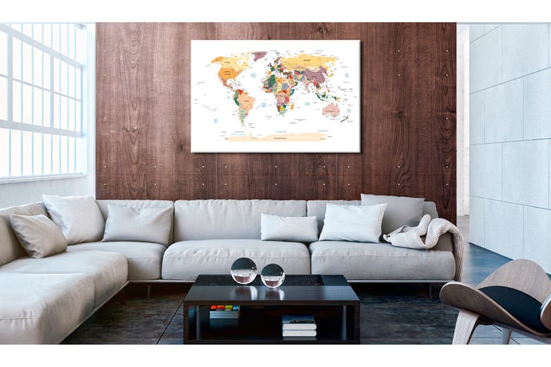 Billede World Map: Travel Around the World 120x80, Artgeist sp. z o. o.