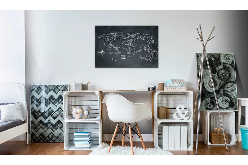 Billede World Map: Travel broadens the Mind 60x40, Artgeist sp. z o. o.