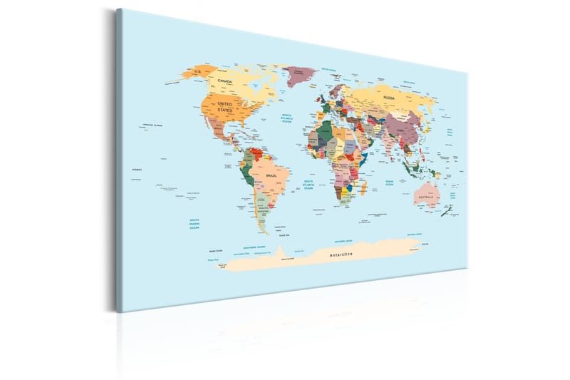 Billede World Map: Travel with Me 60x40 - Artgeist sp. z o. o. - Boligtilbehør - Billeder & kunst - Billeder på lærred