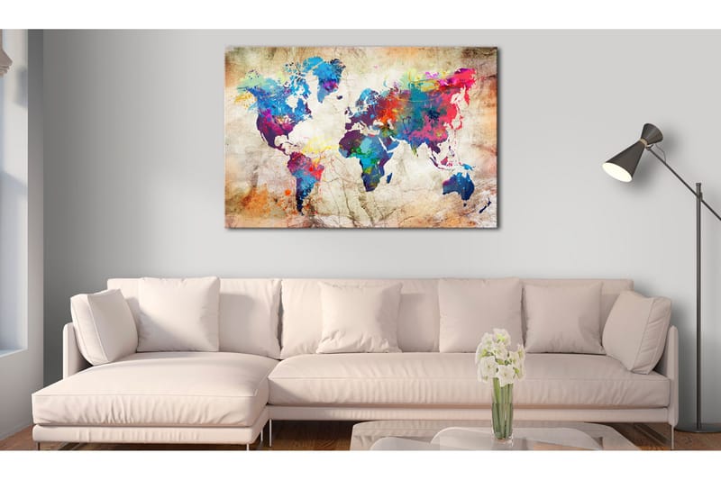 Billede World Map: Urban Style 90x60, Artgeist sp. z o. o.