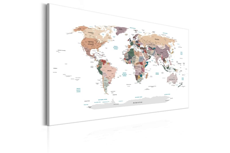 Billede World Map: Where Today? 90x60 - Artgeist sp. z o. o. - Boligtilbehør - Billeder & kunst - Billeder på lærred