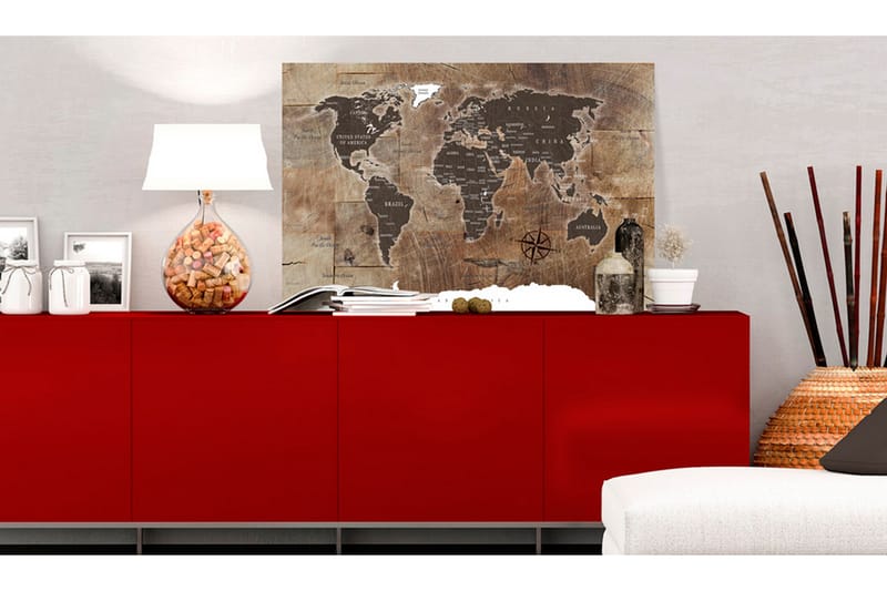 Billede World Map: Wooden Mosaic 120x80, Artgeist sp. z o. o.
