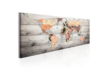 Billede World Maps Wooden Travels 150x50