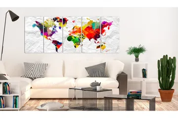 Billede World On Paper 200x80 - Artgeist sp. z o. o. - Boligtilbehør - Billeder & kunst - Billeder på lærred