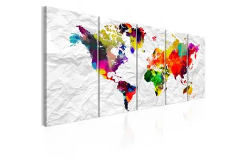 Billede World On Paper 200x80 - Artgeist sp. z o. o. - Boligtilbehør - Billeder & kunst - Billeder på lærred