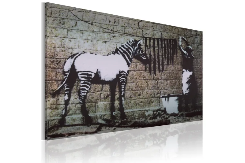 Billede Zebra Vask Banksy 60x40, Artgeist sp. z o. o.