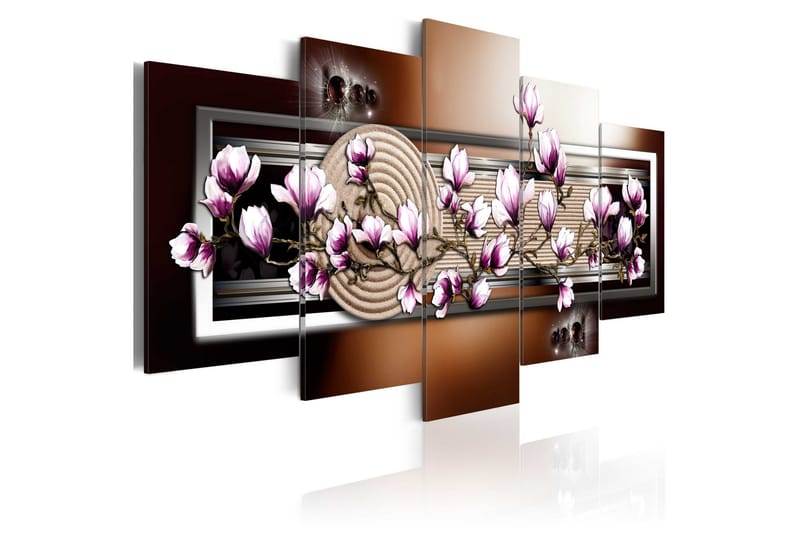 Billede Zen Garden And Magnolia 200x100 - Artgeist sp. z o. o. - Boligtilbehør - Billeder & kunst - Billeder på lærred