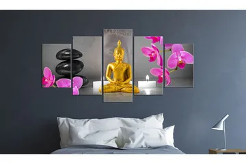 Billede Zen Golden Buddha 200x100 - Artgeist sp. z o. o. - Boligtilbehør - Billeder & kunst - Billeder på lærred