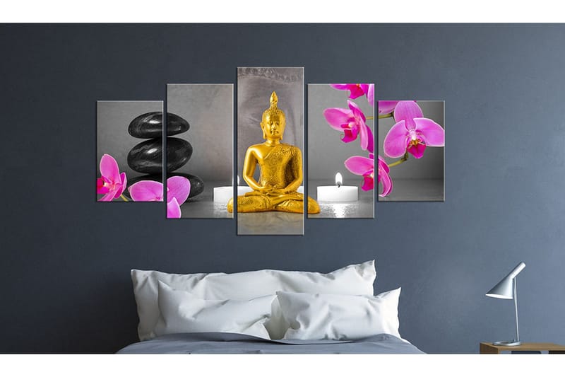 Billede Zen Golden Buddha 200x100 - Artgeist sp. z o. o. - Boligtilbehør - Billeder & kunst - Billeder på lærred