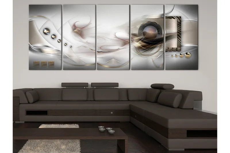 Billede Pearly Mist 5 Parts Narrow 200x80 - Artgeist sp. z o. o. - Boligtilbehør - Billeder & kunst - Billeder på lærred