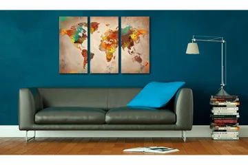 Billede Painted World Triptych 60x40 - Artgeist sp. z o. o. - Boligtilbehør - Billeder & kunst - Billeder på lærred