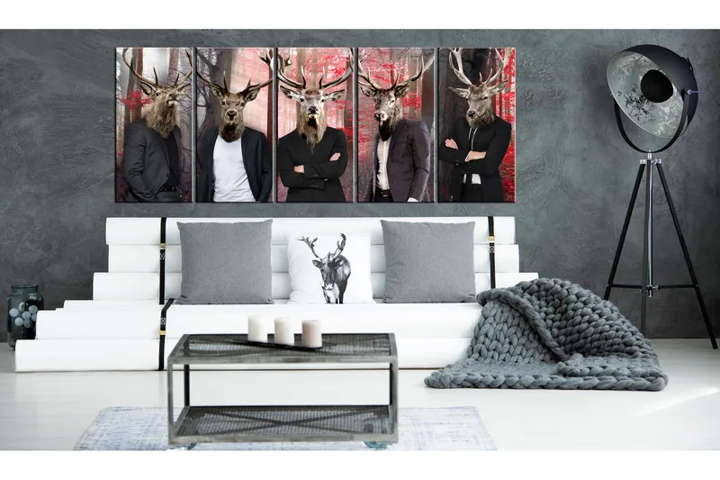 Billede People In Masks 225x90 - Artgeist sp. z o. o. - Boligtilbehør - Billeder & kunst - Billeder på lærred