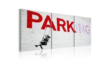 Billede Pige På En Gynge Banksy 120x60 - Artgeist sp. z o. o. - Boligtilbehør - Billeder & kunst - Billeder på lærred