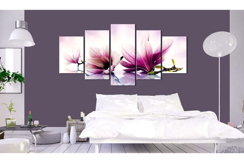Billede Pink Flowers Magnolias 200x100 - Artgeist sp. z o. o. - Boligtilbehør - Billeder & kunst - Billeder på lærred